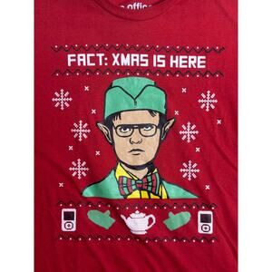 The Office Dwight Schrute Fact: Xmas is Here Christmas Shirt Sz XL Red T-shirt